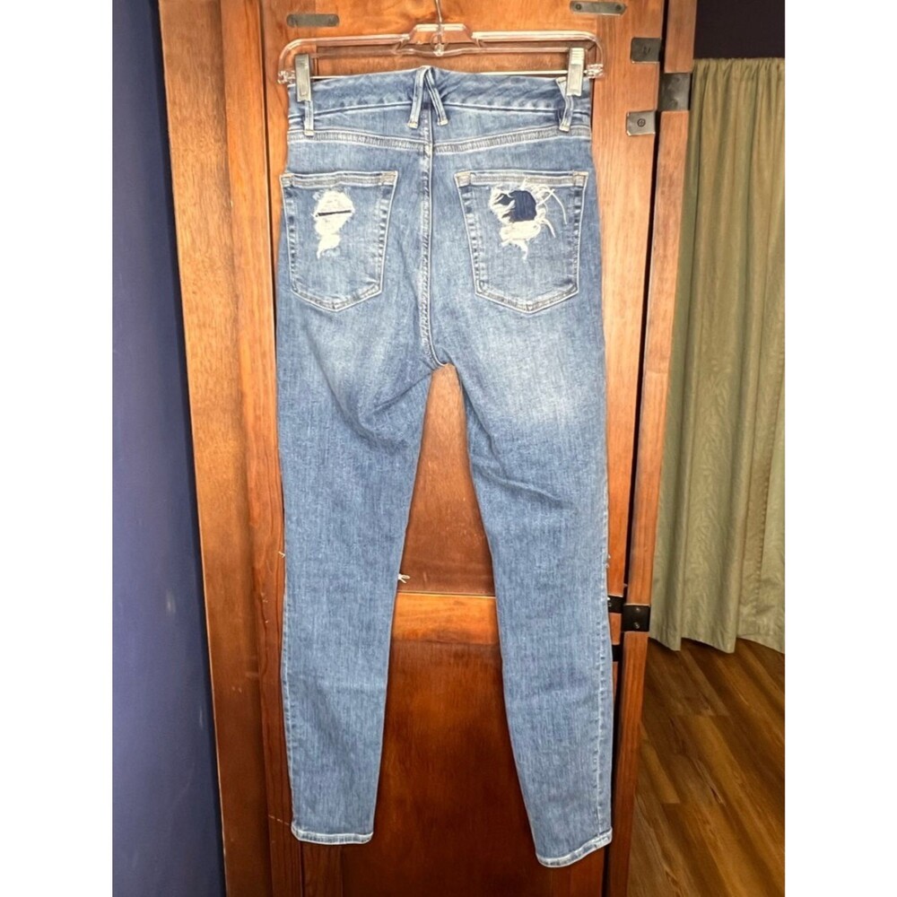 Good American Good Legs Skinny Jeans Distressed Mid Rise Stretch Casual Denim 26 - Picture 4 of 5